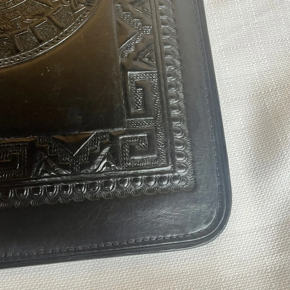 Vintage DYMSA‎ Black Mexico Genuine Leather Embossed 